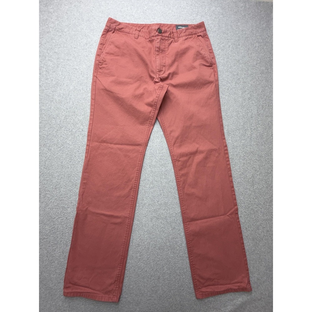 Bonobos Pants Mens‎ 34x34 Actual 32x32 Red Chino Regular Fit Straight Leg